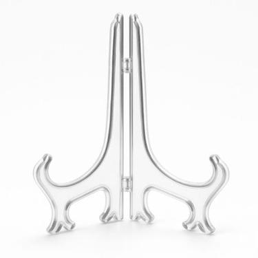 Imagem de 12 Suportes Cavalete Porta Pratos de Plástico Transparente - Fx