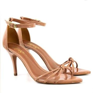 Imagem de Sandália Salto Médio Bico Folha Verniz Ella's-Feminino