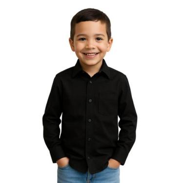 Imagem de Camisa Social Infantil Manga Longa Lisa Coloridas Meninos - Repelique,