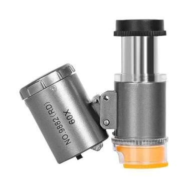 Imagem de Lupa Portátil 60x Com Microscópio E 3 Luzes LED Para Identificação De 