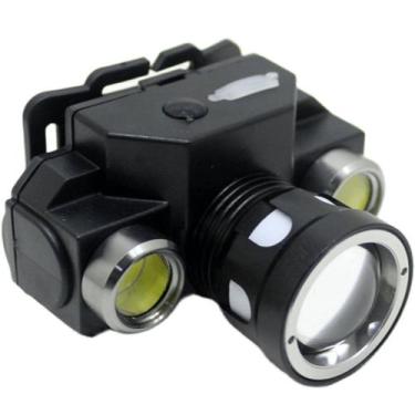 Imagem de Lanterna De Cabeça Profissional Preto Recarregável Com 3 LED - Gici Im