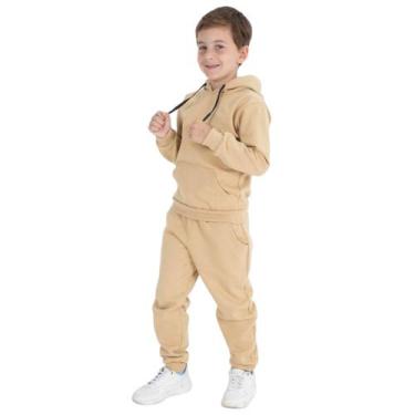 Imagem de Conjunto Infantil Menino Blusa e Calça Moletom - Daze Modas, Bege, 14
