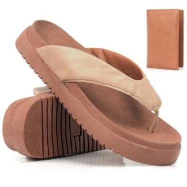 Imagem de Papete Feminina Asa Delta Sandália Chinelo De Dedo Casual Flat Moda Blogueira Conforto +Porta Cartão-Feminino