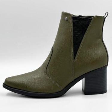 Imagem de Bota Piccadilly Cano Curto Salto Bloco Médio Feminina-Feminino