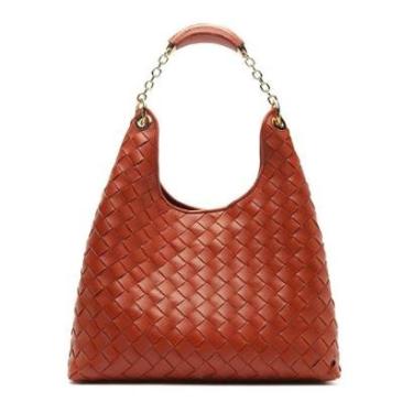 Imagem de Bolsa Couro Tressê Grande Alça de Corrente Lançamento Arezzo-Feminino