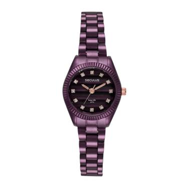 Imagem de Relógio Seculus Feminino Ref: 77362lpsvfa2 Fashion Aço Roxo