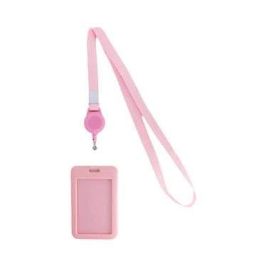 Imagem de Cordão Retrátil De Cor Pura Para Professores Com Porta-Crachá E Chavei