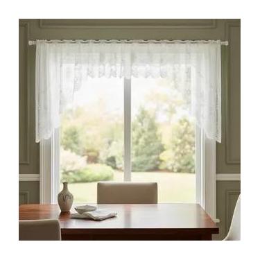 Imagem de Cortina Renda Bando Cascata 3,15M X 1M Alt Creme Bule Lisa - Beija Flo