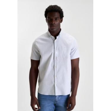 Imagem de Camisa docthos relaxed fit oxford listrado, 106 verde claro, G2