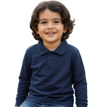 Imagem de Camisa Infantil Manga Longa com Gola Polo Meninos Festa