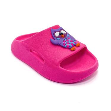 Imagem de Chinelo Infantil Feminino Menina Nuvem Coruja Antiderrapante Macio Con