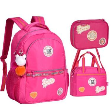 Imagem de Kit Escolar Mochila De Costas Lancheira Térmica Estojo Rebecca Bonbon 