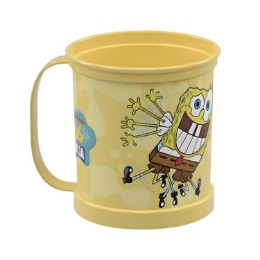 Imagem de Caneca Infantil Plastico Decorada Creche Escola 380ml Copo Bob Esponja