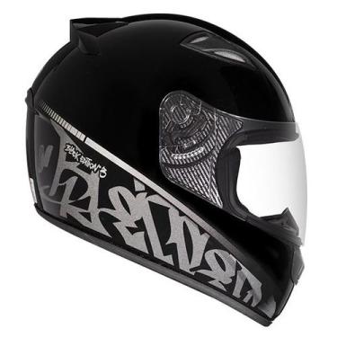 Imagem de Capacete Ebf New Spark Black Edition 3 Prata Fosco Moto, 58, Preto e P