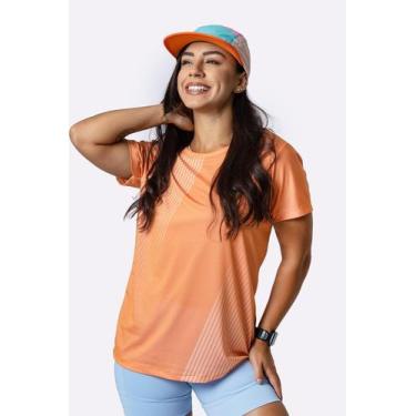 Imagem de Camiseta Dry Fit Feminina HUPI Belle, GG, Laranja