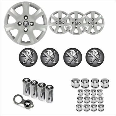 Imagem de Jogo Calota Aro 14 206 207 307 2010 à 2016 Peugeot + Emblema Resinado 