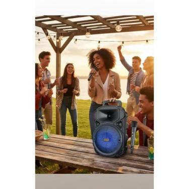 Imagem de Caixa Som Karaokê Bluetooth Portátil Microfone 20W - Congratulations S