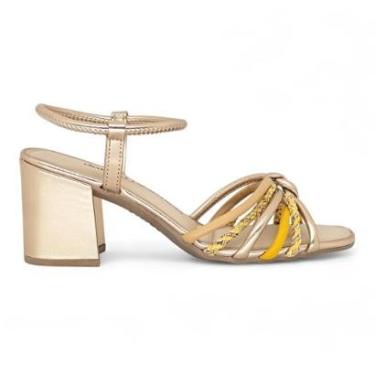 Imagem de Sandalia Dakota Salto Bloco Grosso Feminina Conforto Metal-Feminino