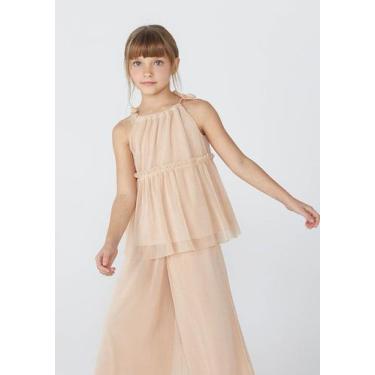 Imagem de Blusa Bata Infantil Menina Com Tule - Hering, 002, Bege