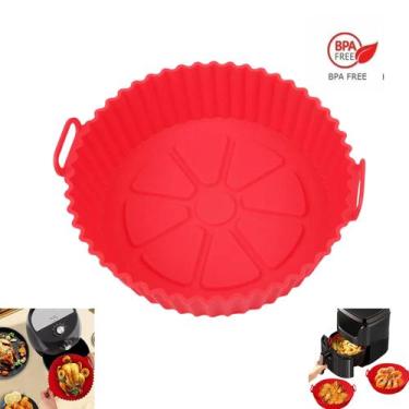 Imagem de Cesto de silicone fritadeira airfryer 20 cm - Unyhome, Vermelho