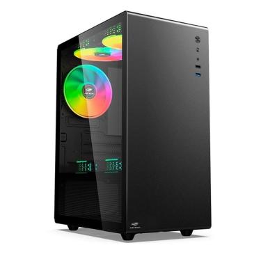 Imagem de Gabinete Gamer C3-Tech Game MT-G200BK, Mini Tower LED, ATX Com 3 Ventoinhas, - MT-G200B...