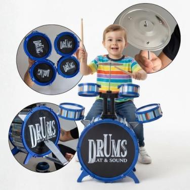 Imagem de Bateria de Brinquedo Infantil Musical Educativa Ritmo e Som Sky Sound 