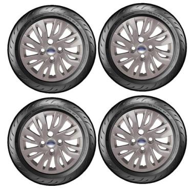 Imagem de Kit 4 carlotas ka hatch sedan 2019 2020 aro 14 - GRID CALOTAS