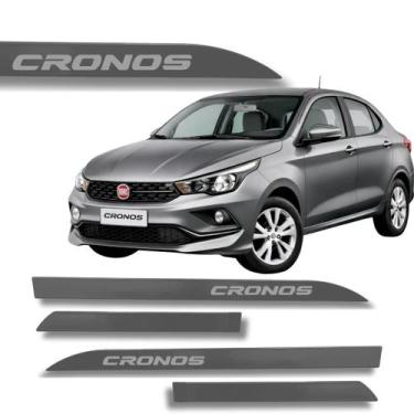 Imagem de Jogo de Friso Lateral Fiat Cronos Protetor de Porta Grafia Cores - Mac