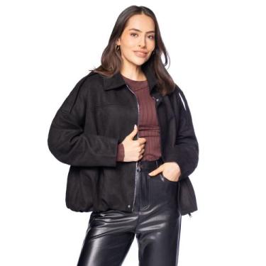 Imagem de Jaqueta Feminina Facinelli Bomber em Suede Preto, Preto, M