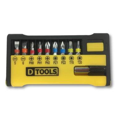 Imagem de Jogo de Bits 10 Peças com Porta Bits Philips Pz Torx em Aço para Montagem e Reparo Dtools