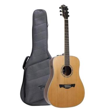 Imagem de Violao tagima folk non-cutaway eq aco t/ red cedar b/s sapele tlm-100 