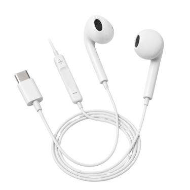 Imagem de Headphone com Fio USB-C MDM Classic Uso Diario Microfone Alta Sensibilidade Chamadas Branca