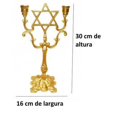 Imagem de Castiçal Para 2 Vela Suporte De Vela Castiçais Para Shabat ESTRELA - M