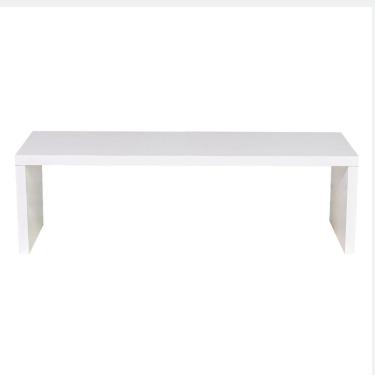 Imagem de Base Suporte Monitor Para Telas Estante Mesa 20x60x20cm Mdf Branco
