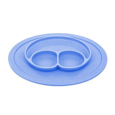 Imagem de Prato de Silicone Le Baby com Três Divisórias Azul