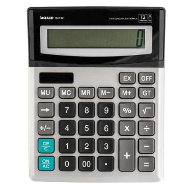 Imagem de Calculadora de Mesa Bazze B3440, 12 Dígitos, Prata - Tris