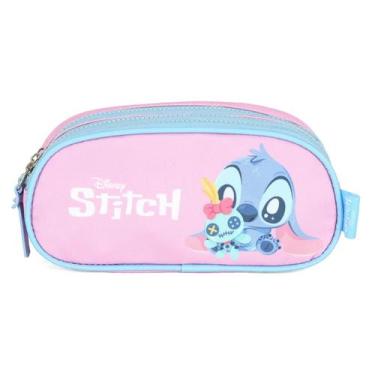 Imagem de Estojo Escolar Infantil Triplo ET50045SC Luxcel Stitch Cor:Rosa, Rosa