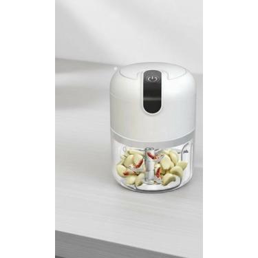 Imagem de Mini Processador Alho Elétrico Sem Fio Branco - Congratulations Store