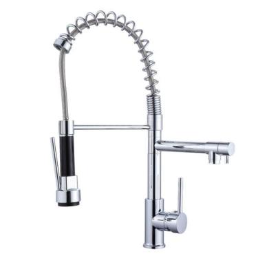 Imagem de Torneira Misturador Inox Gourmet,Cozinha Bancada com Ducha Linha Inox 