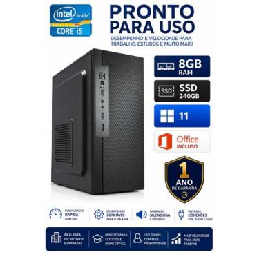 Imagem de Computador PC Intel Core i5 8GB RAM SSD 240GB HDMI Windows 11, Office,