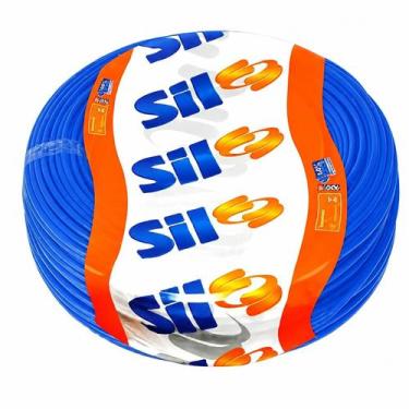 Imagem de Cabo Flexível 4mm Rolo 100 Metros Azul Sil Fio Elétrico PVC Cobre Puro