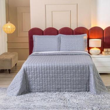 Imagem de Cobre Leito Lótus Queen 3 Peças Matelado Cinza - Home Fernandes
