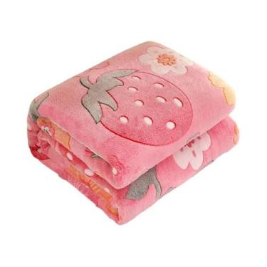 Imagem de Cobertor De Lã Quente Estilo Floral, Manta Xadrez Para Viagem, Coberto