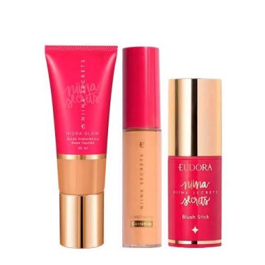 Imagem de Kit Eudora Niina Secrets Pele Perfeita 6 - Hidra Glow 30 Base 30ml + P