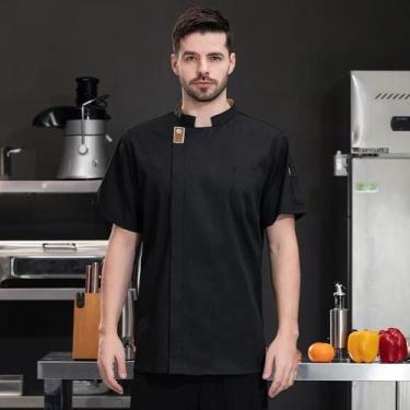 Imagem de Jaqueta De Chef Unissex Para O Verão, Camisa De Cozinha, Uniforme De G