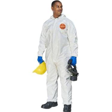 Imagem de Macacão de Segurança Tychem 4000 Branco SL127T DuPont CA 34802 Tamanho
