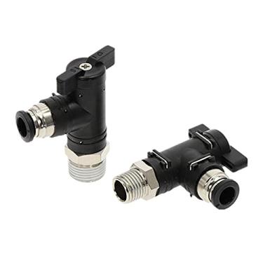Imagem de 2pcs. BL. Push pneumático em válvula de mão conector de articulação rápida para ligar a corrente de bola do manual da chave limitando 4mm 6mm 8mm PU Acessórios para tubos. YYDFPIIA