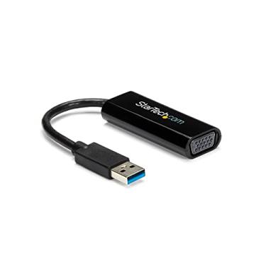 Imagem de StarTech.com Adaptador USB 3.0 para VGA – Design fino – 1920 x 1200 – Placa externa de vídeo e vídeo – Adaptador de tela multimonitor – Suporta Windows (USB32VGAES)