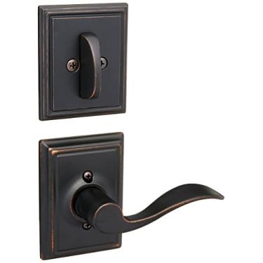 Imagem de Schlage Lock Company F59ACC716ADDLH Conjunto de Alavancas Interiores Maçaneta Porta com Destaques Canhotos e uma Única Presilha, Bronze Envelhecido (Apenas Metade Interior)