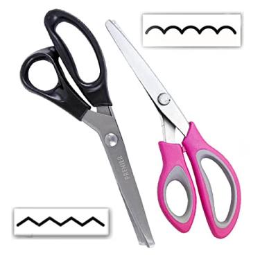 Imagem de Kit Tesoura Picotar Zig Zag + Escalope Tecidos Artesanato